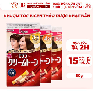 Nhuộm tóc Bigen 80g Nhật Bản, nhuộm tóc thảo dược an toàn da đầu phù bạc nhiều màu, lên màu chuẩn, lâu phai, mùi dễ chiu