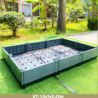 Chậu ghép thông minh HDPE/PP 150x100x23cm: Thẩm mỹ, kết cấu chắc, dễ lắp đặt, phù hợp mọi cây trồng.