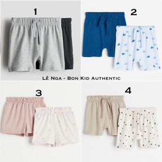 Set 2 quần short cotton bé trai bé gái HM US/JP sz từ 4-6m đến 3-4y