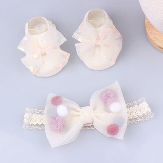 set 2 món vớ và băng đô cho bé 0-3m