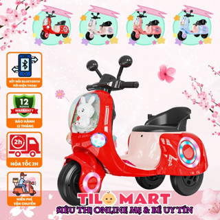  Xe máy điện trẻ em xe máy điện Vespa cho bé TILO KIDS TLK-6468 có đèn nhạc siêu dễ thương 
