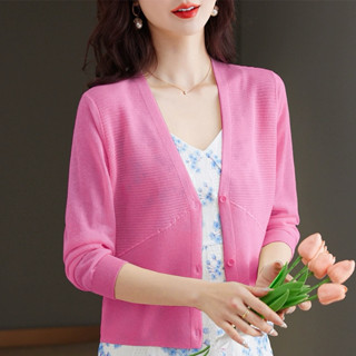 Áo khoác len mỏng phối đầm - váy, áo khoác cardigan mặc đầm, áo khoác len nhẹ phối đầm cổ tim tay lửng