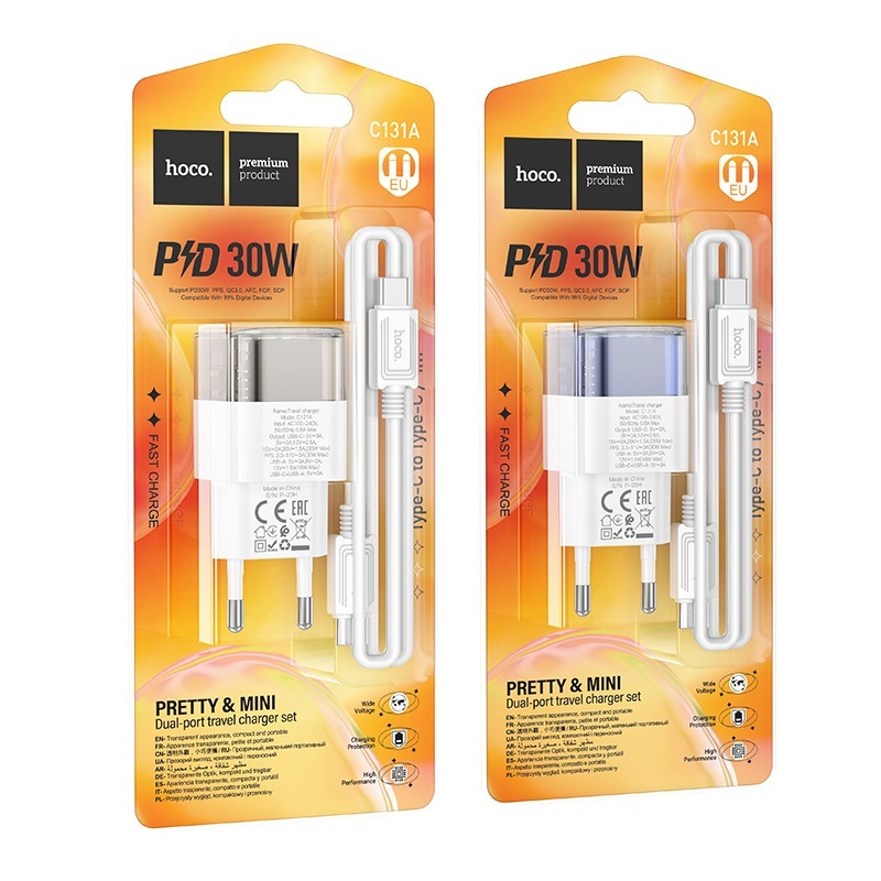 Bộ sạc nhanh Type C 30W Hoco củ sạc PD30W kèm dây Type C cho iPhone, Samsung, Xiaomi, Oppo - Phụ kiệ