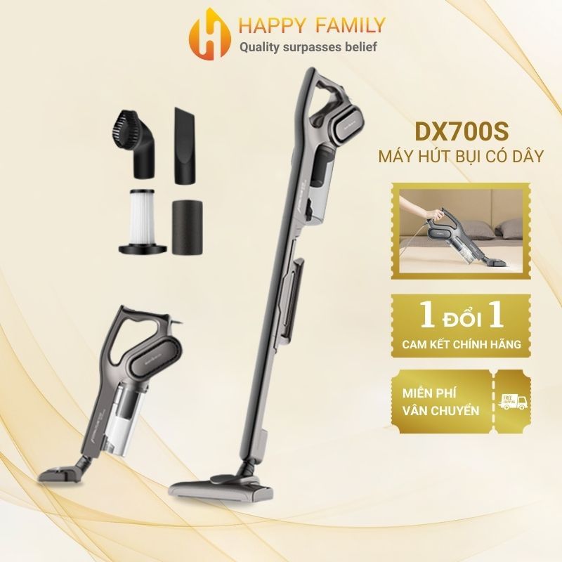 Máy hút bụi cầm tay DX700S Deerma lực hút siêu mạnh 15000Pa hút sạch mọi loại bụi, tóc, lông thú nuôi