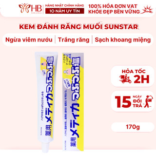 Kem Đánh Răng Muối Sunstar 170g Nhật Bản bảo vệ nướu, trắng răng, ngăn ngừa chảy máu chân răng, cho hơi thở thơm mát