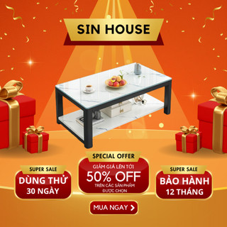 Bàn Trà Vân Đá Hai Tầng Cao Cấp, Thiết Kế Khỏe Khoắn Sang Trọng Kích Thước 100x46x48