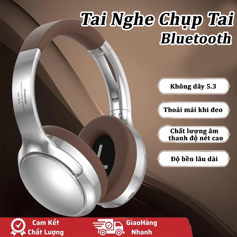 Tai Nghe Bluetooth Chụp Tai Không Dây Chống Ồn Hỗ Trợ Thẻ Nhớ TF Headphone Bluetooth có mic đàm thoạ