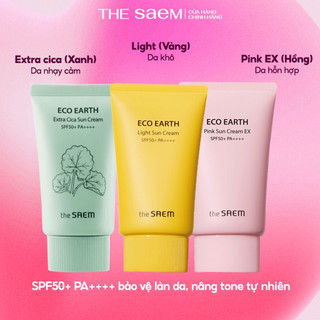 [the SAEM Official] Kem Chống Nắng Nâng Tone Ngăn Ngừa Tia UVA và UVB Mỏng Mịn, Dịu Nhẹ the SAEM Eco Earth Sun Cream 50g