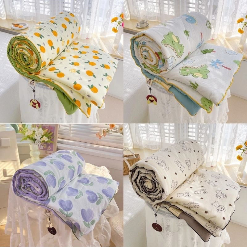 Chăn hè cotton đũi 1m8x2m chăn hè trần bông 3 lớp mẫu mã đa dạng hàng loại 1