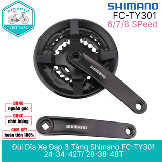 Đùi dĩa xe đạp 3 tầng shimano fc-ty301 24-34-42t/ 28-38-48t