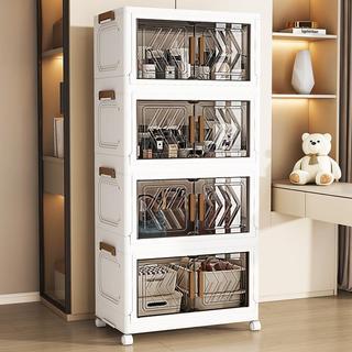 Tủ nhựa đựng đồ, tủ nhựa gấp gọn có bánh xe, rộng 40/50/60/70 cm, dễ lắp đặt, thích hợp cho phòng ngủ và phòng khách