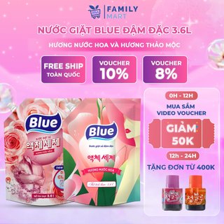 Nước Giặt Blue Đậm Đặc Hàn Quốc Túi 3.6L - Nước giặt hương nước hoa và thảo mộc
