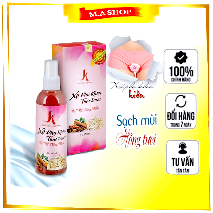 Xịt phụ khoa thảo dược Kiều se khít hồng vùng kín - hỗ trợ vấn đề vùng kín - chai 100ml - M.A shop