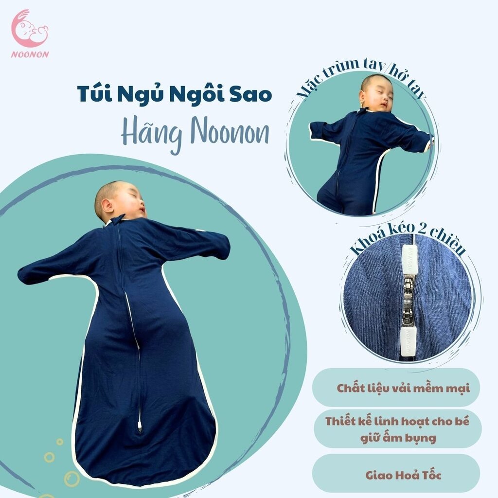 Túi Ngủ Ngôi Sao Hãng Noonon Vải HÈ THU ĐÔNG - Giúp Bé Ngủ Ngon