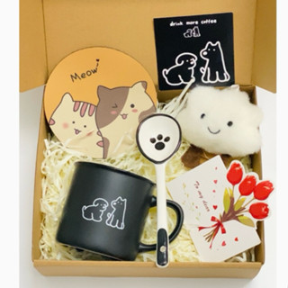 Set Quà Tặng Cốc Sứ Hoạt hình Cốc cà phê Cốc sữa Cốc ăn sáng Quà tặng 320ml