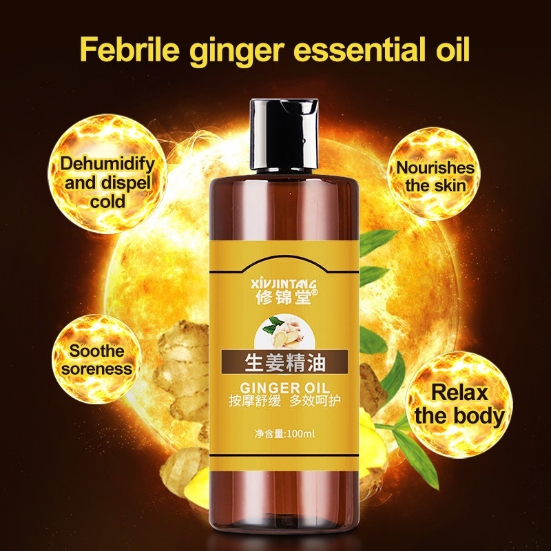 Dầu Massage Body Tinh Dầu Gừng Nóng Thiên nhiên 100% dùng cho mọi loại da，Giảm Béo Spa Dưỡng Sinh - Dung tích 100ml