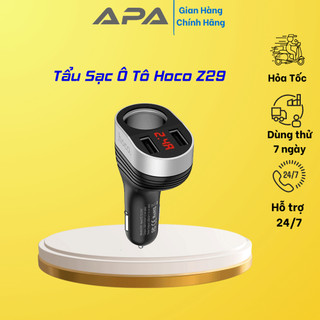 Bộ chia tẩu sạc⚡FREESHIP⚡ ô tô Hoco 1 cổng 2 USB- Tẩu sạc nhanh ô tô không dây - Hàng chính hãng bảo hành 01 năm