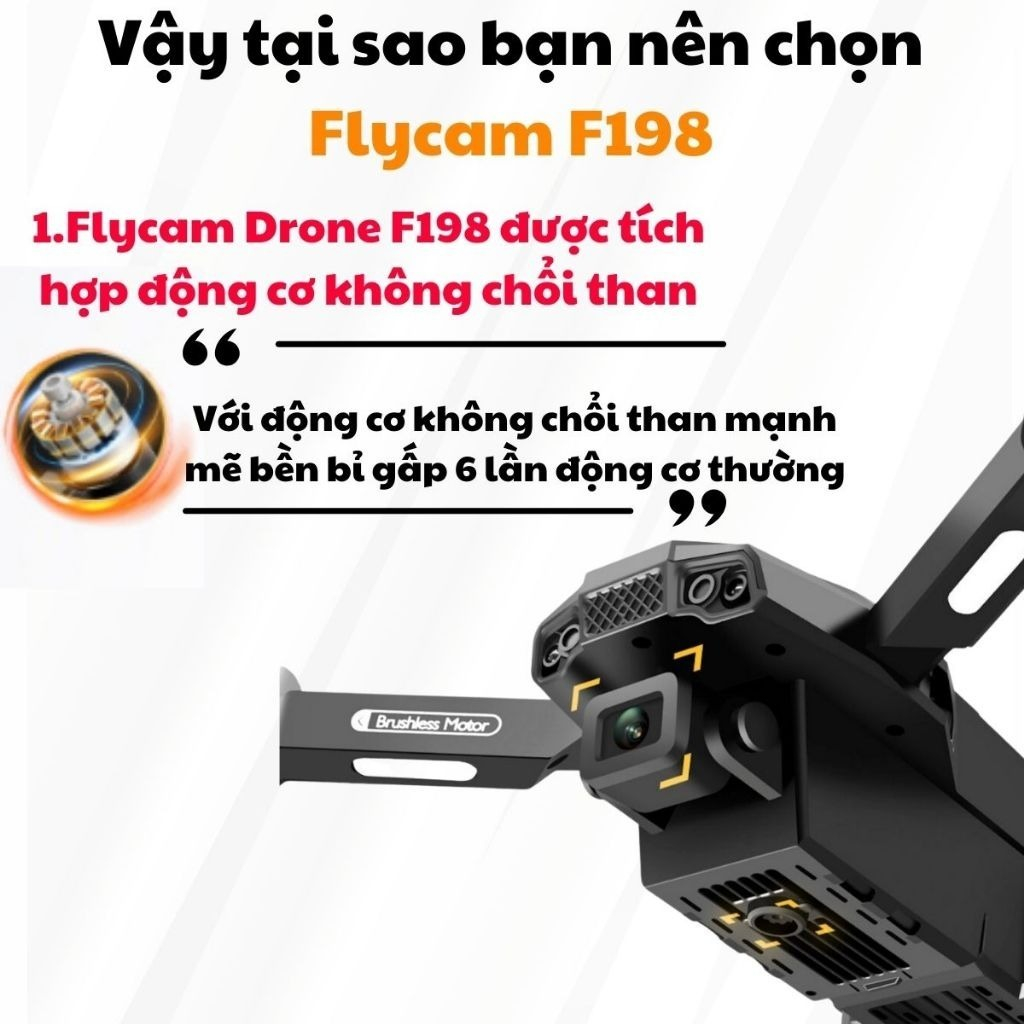 Flycam động cơ không chổi than giá rẻ F198, Máy bay điều khiển từ xa cho người mới chơi Potatos | BigBuy360 - bigbuy360.vn