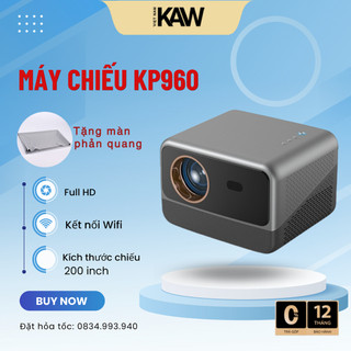 Máy chiếu mini kaw kp960 hỗ trợ 4k, độ sáng cao, hệ điều hành androi 10 bảo hành 12 tháng
