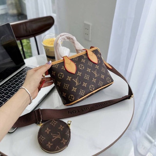 Túi chậu lv,Sét túi lv kèm ví,dây đeo chéo bản to