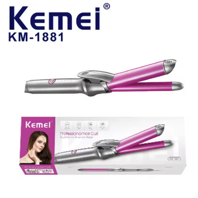 Máy Uốn Tóc 2 Size 16 & 22 Công Nghệ Gốm Sứ Bảo Vệ Tóc Kemei Km 1881 Có Chỉnh Nhiệt