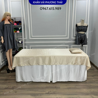 Tấm phủ giường spa, ga giường spa lụa phi thun cao cấp kt 115*220cm