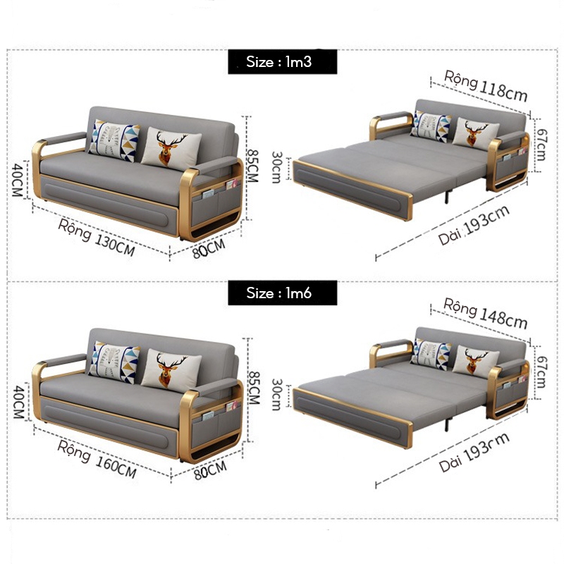 Giường sofa thông minh. Giường ngủ sofa có ngăn chứa đồ. ghế sofa Ga nano cao cấp | BigBuy360 - bigbuy360.vn