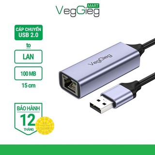 Cạc mạng cổng USB 2.0 /3.0 sang Lan, USB to Lan (RJ45) chính hãng VegGieg mã V-K307 cao cấp
