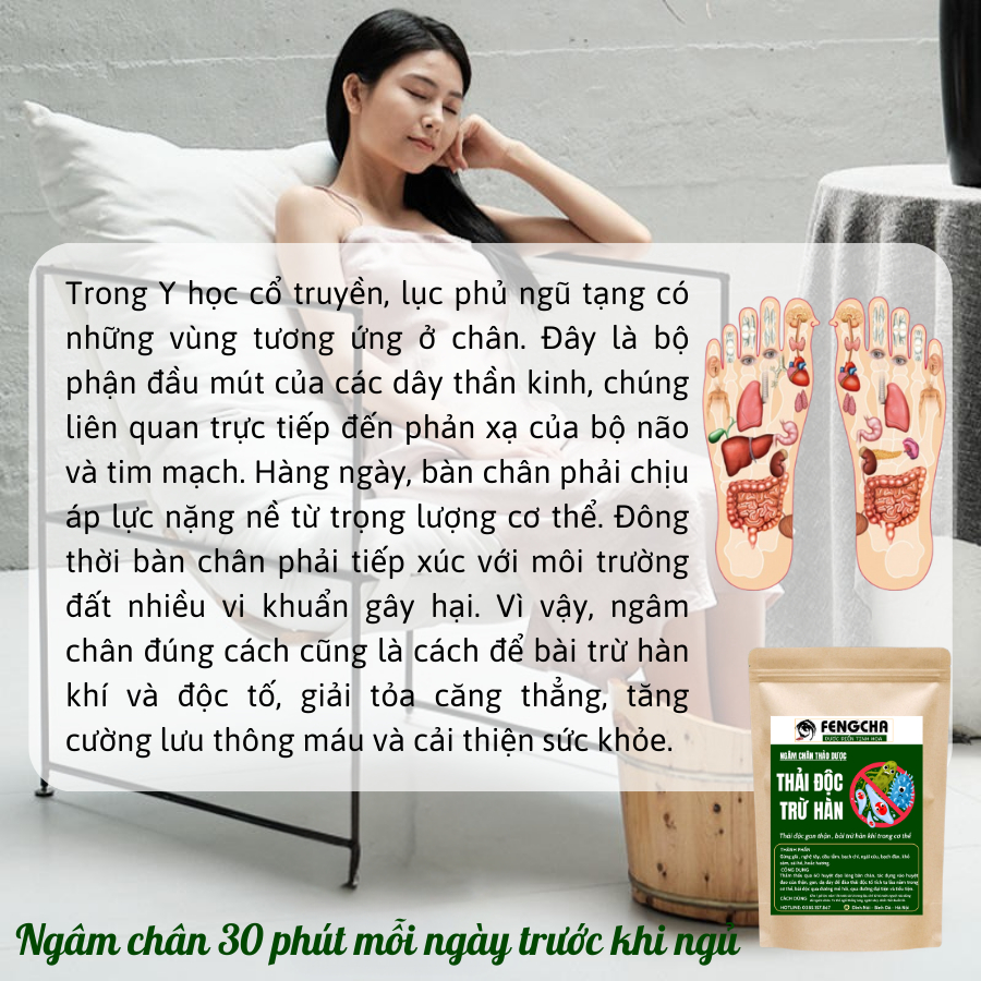 [Thanh tẩy cơ thể] Ngâm chân thải độc tố toàn bộ cơ thể, bài trừ hàn khí tích tụ lâu năm bịch 15 túi lọc x 10gr