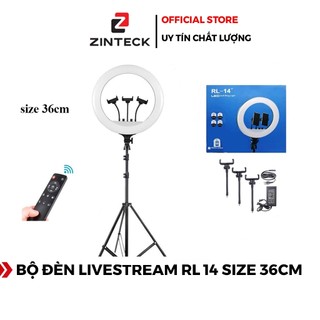 Bộ Đèn Livestream RL14 Size 36cm + Chân Đèn + Kẹp Điện Thoại - Hỗ trợ Makeup Quay TikTok - Chính Hãng HD DESIGN