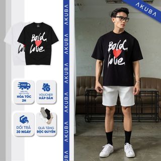 Áo thun nam AKUBA, form oversize, chất vải cotton 2 chiều mềm mại, bền màu, thấm hút mồ hôi tốt | 01JP0877