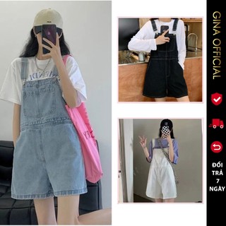  Quần Yếm bò Jeans Avocado Quần Yếm Kaki Đùi Dáng Rộng Phong Cách Hàn Quốc yếm sooc jean nữ chất jean dày dặn cao c 