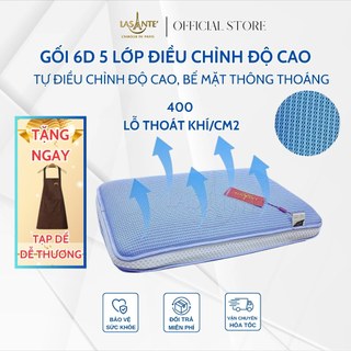 Gối công thái học tự điều chỉnh độ cao LASANTE 6D thông thoáng, giảm nóng khi ngủ