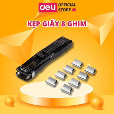 Set Kẹp Giấy 8 Ghim Thay Thế Deli, Kẹp Cố Định Giấy Bằng Thép Không Gỉ, Kẹp Tài Liệu Hồ Sơ Văn Phòng