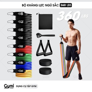 [14 Phụ Kiện - 360LBS] Bộ Dây Kháng Lực Ngũ Sắc Đa Năng 360LBS Toàn Thân Tập Thể Hình Tại Nhà