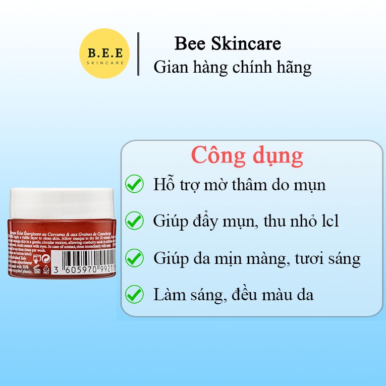 Mặt Nạ Ki eo Nghệ Việt Quất, Se Khít Lỗ Chân Lông, Sáng Da, Mờ Thâm Hiệu Quả, Bee Skincare
