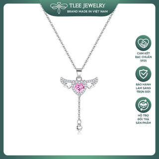 Dây chuyền bạc nữ TLEE mẫu cánh thiên thần rút Ofelia bạc 925 xi bạch kim cao cấp TLEE JEWELRY D0239 
