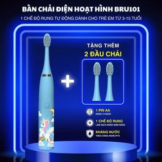 Bàn chải đánh răng điện thông minh chải tự động, lông bàn chải mềm mại không đau lợi, chống nước tuyệt đối,tặng đầu chải