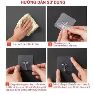 Móc dán treo tường 6x6cm bền chắc