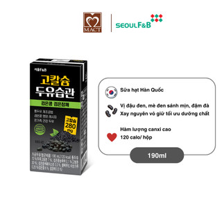 Sữa đậu nành, đậu đen & mè đen hàn quốc cao cấp habit - hộp 190ml