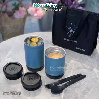 Bình Giữ Nhiệt Tupperware Stacking Thermal - Xanh Đen
