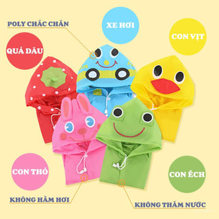 Áo mưa cho bé, áo mưa trẻ em, áo mưa choàng cho bé, áo mưa hình thú dễ thương nhiều màu sắc