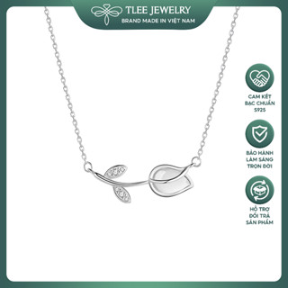 Dây chuyền bạc nữ TLEE, vòng cổ cánh hoa hồng nữ tính TLEE JEWELRY D0255