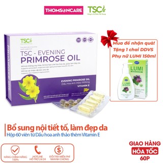 Viên uống nội tiết tố, dầu hoa anh thảo TSC - Evening Primrose Oil giúp làm đẹp da, cấp ẩm - Hộp 60 viên Thomsoncare