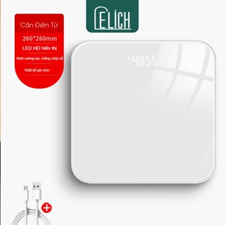 Cân điện tử - cân sức khoẻ - sạc usb -Kính Cường Màn Led Ẩn - cân chính xác..