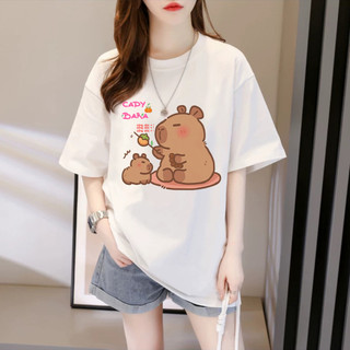 Áo thun tay lỡ form rộng nam nữ in hình Capybara TT74