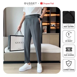 Quần Tây Nam Cạp Cao GUSSET Sidetab Trouser GS01 2 Khuy Chỉnh Eo Cao Cấp, Quần Âu Chống Nhăn Hàn Quốc