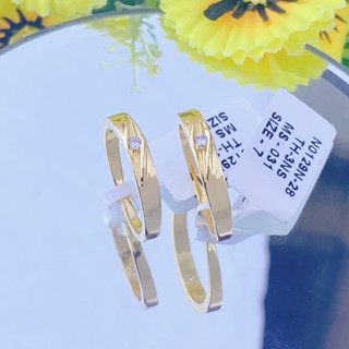 Cặp Nhẫn Cầu Hôn Tình Yêu Vĩnh Cửu Mạ Vàng Đính Đá Vân Nổi Cặp Nhẫn Số 1