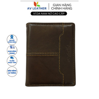 Ví nam da cao cấp dáng đứng hàng hiệu av leather da bò thật