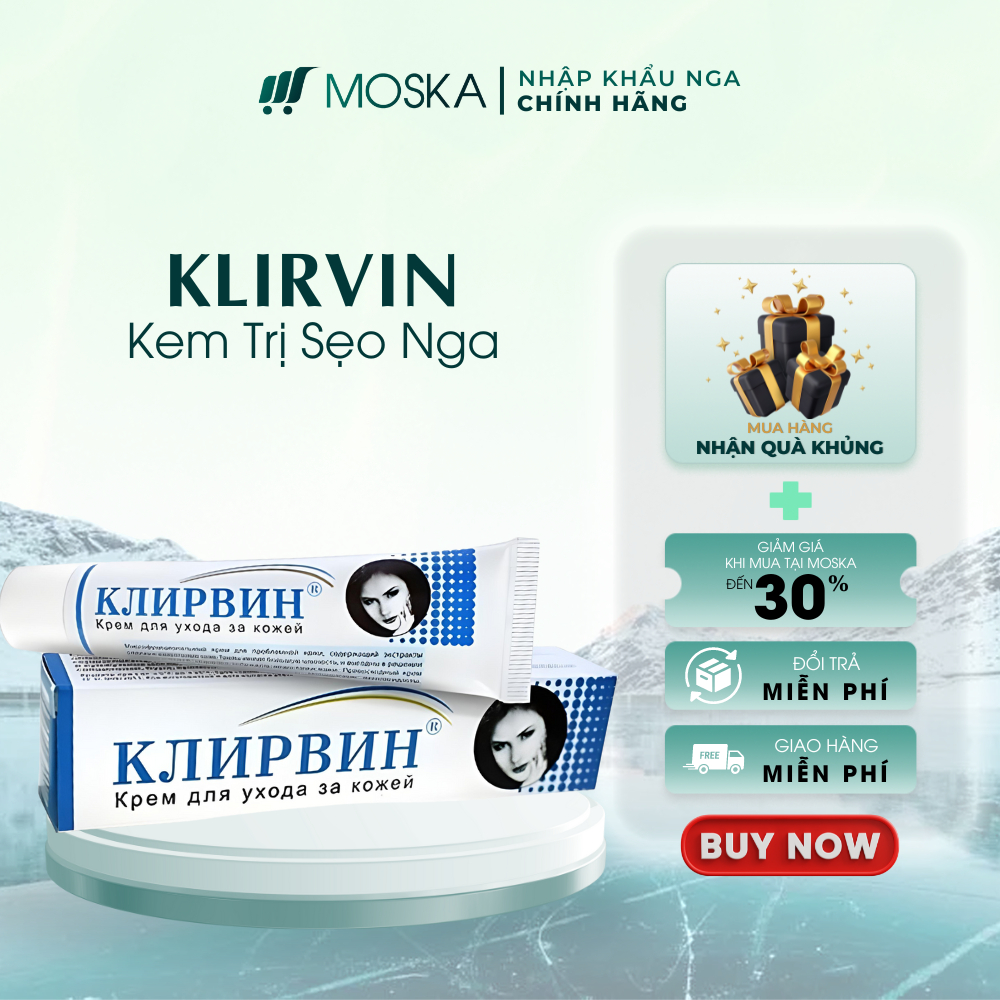 Kem Sẹo Giảm Thâm Sẹo, Giảm Thâm Sẹo Mụn, Vết Rạn Da, Ngừa Sẹo KLIRVIN Nga 25g| Moska Shop